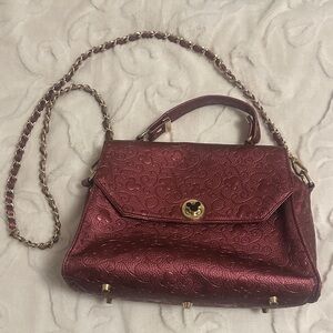 Liekos Designs Mickey Burgundy Handbag with cross body strap